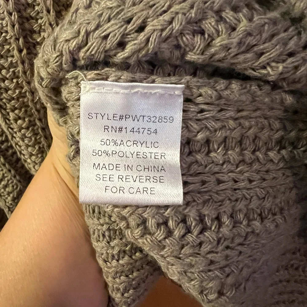 Davi & Dani size 3X new Women's Brown Sweater with Crochet Sleeves - Picture 4 of 5